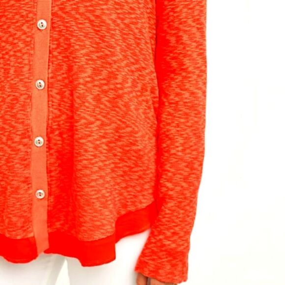 Anthropologie Left of Center Evie Coral Knit Button Front Cardigan Sweater - Picture 13 of 13